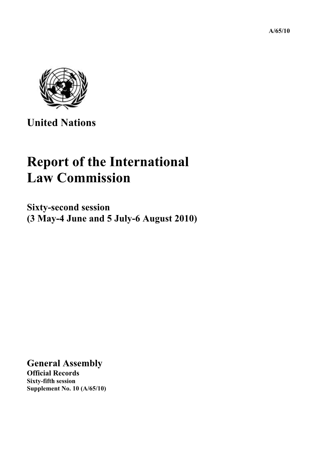 Report of the International Law Commission