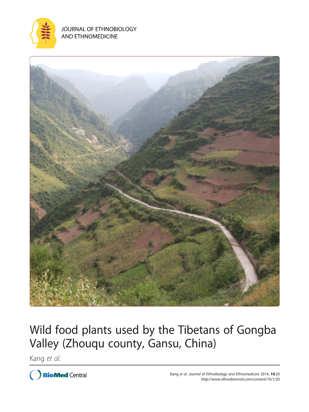 Wild Food Plants Used by the Tibetans of Gongba Valley (Zhouqu County, Gansu, China) Kang Et Al