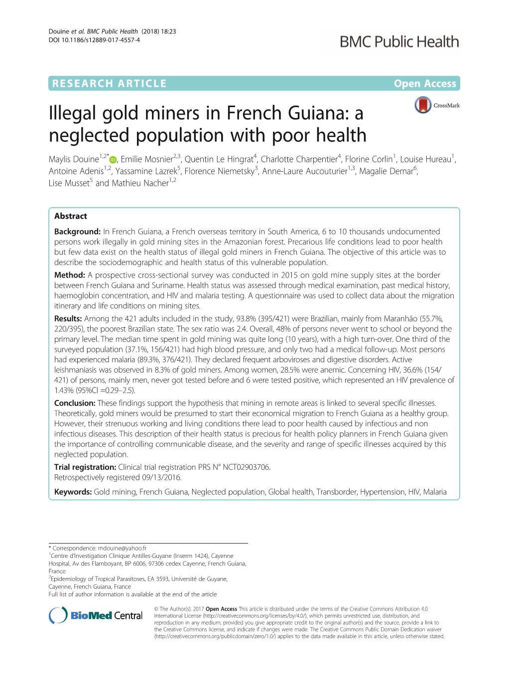 Illegal Gold Miners in French Guiana