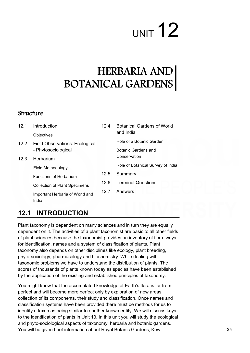 Herbaria and Botanical Gardens