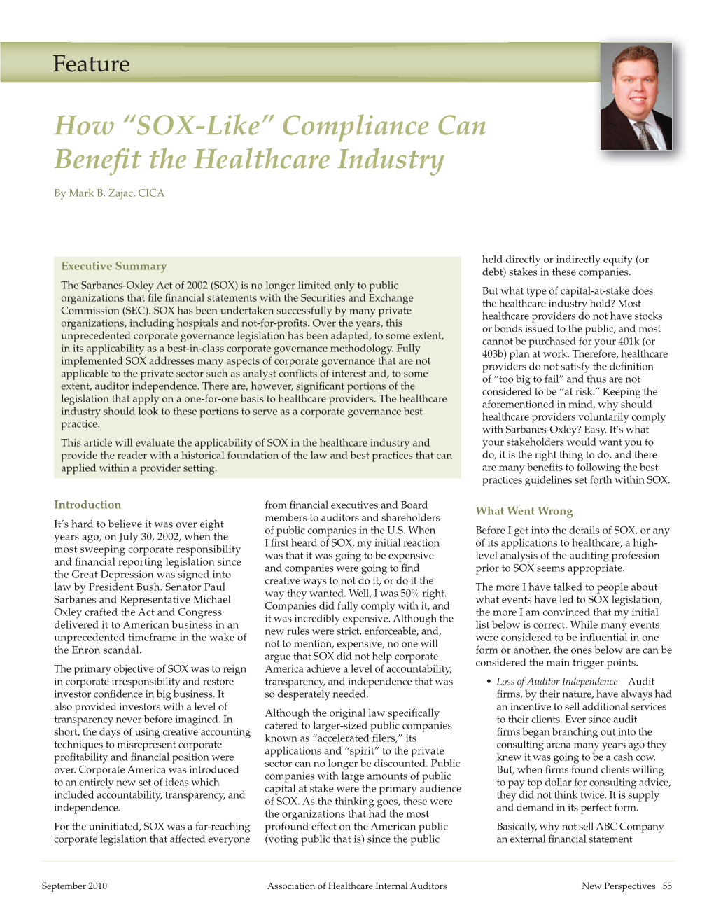 How “SOX-Like” Compliance Can Benefit the Healthcare Industry