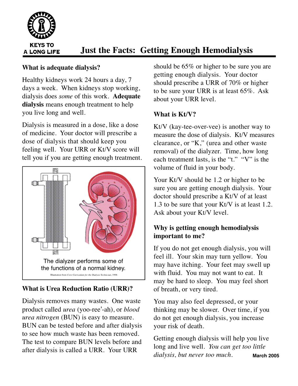 Just the Facts: Getting Enough Hemodialysis