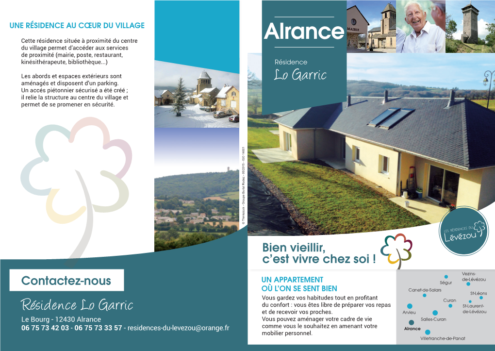 Alrance Du Village Permet D’Accéder Aux Services De Proximité (Mairie, Poste, Restaurant, Kinésithérapeute, Bibliothèque...) Résidence