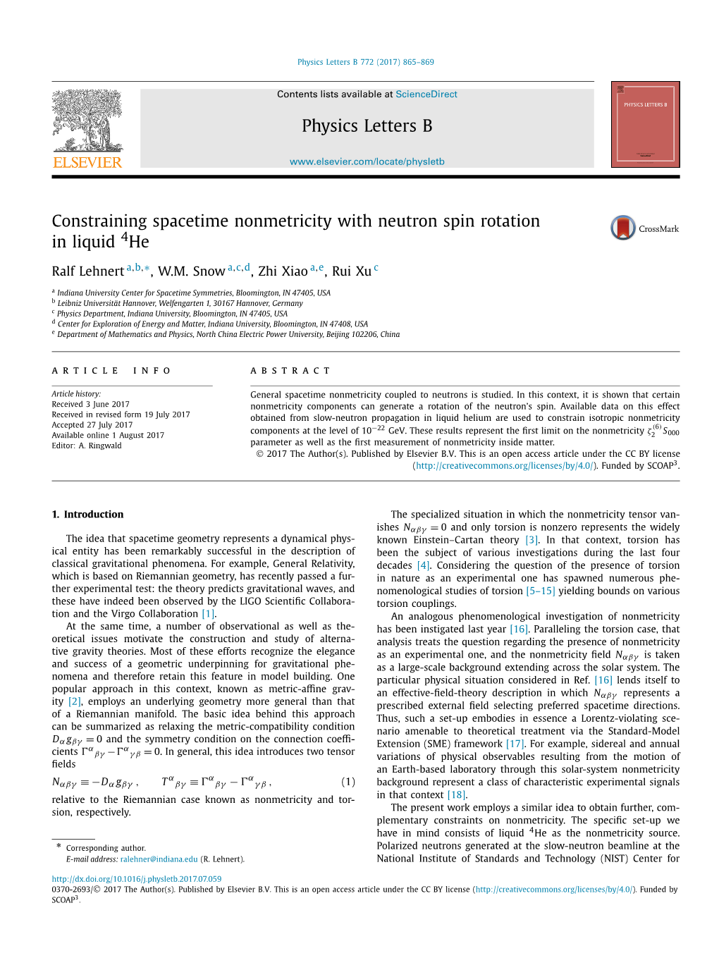 Constraining Spacetime Nonmetricity with Neutron Spin Rotation in Liquid