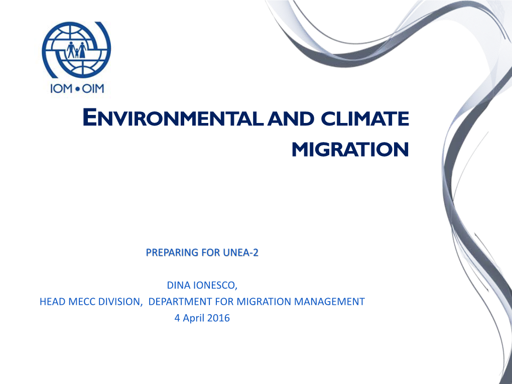 Environmentaland Climate Migration