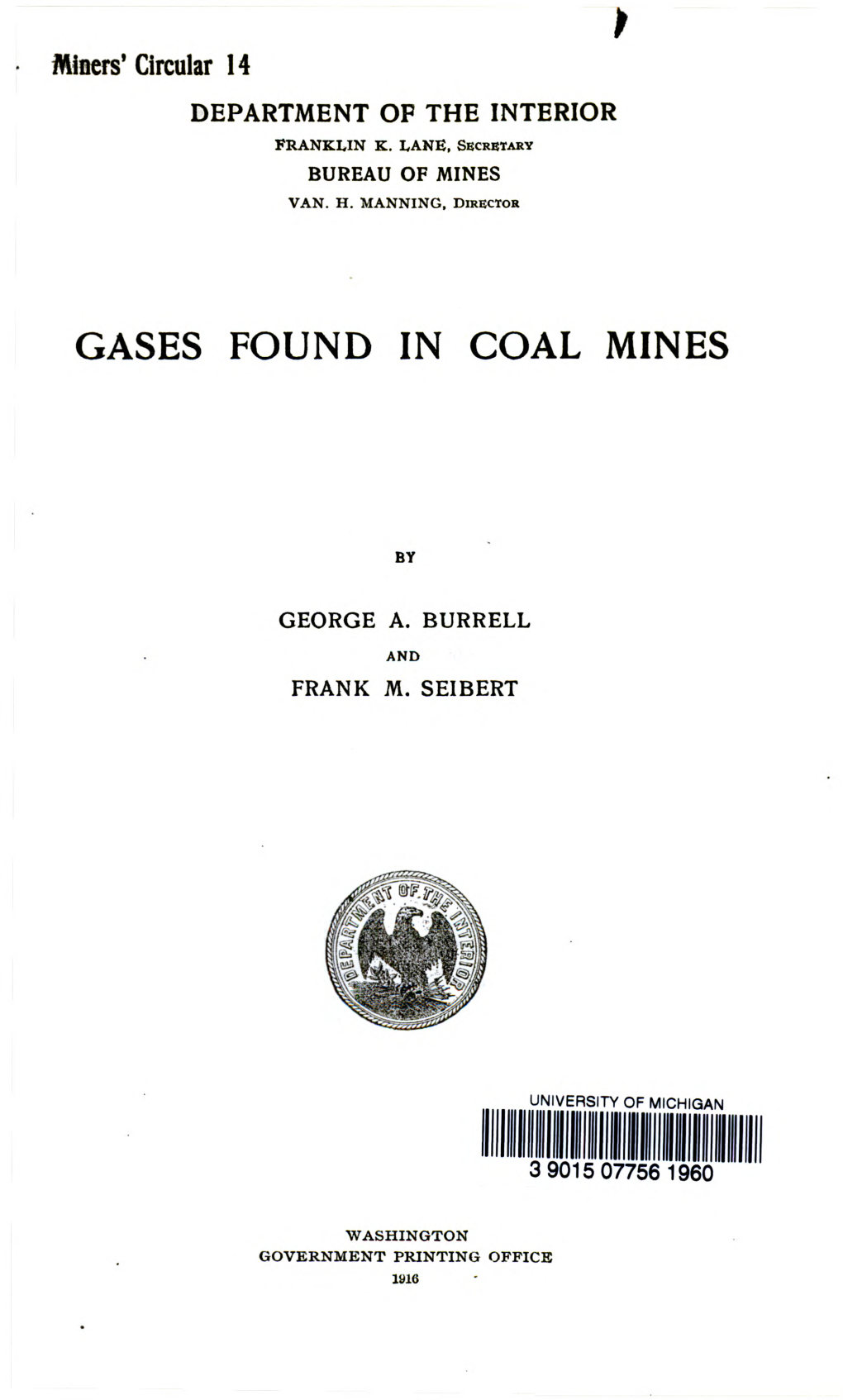 Gases Found in Coal Mines