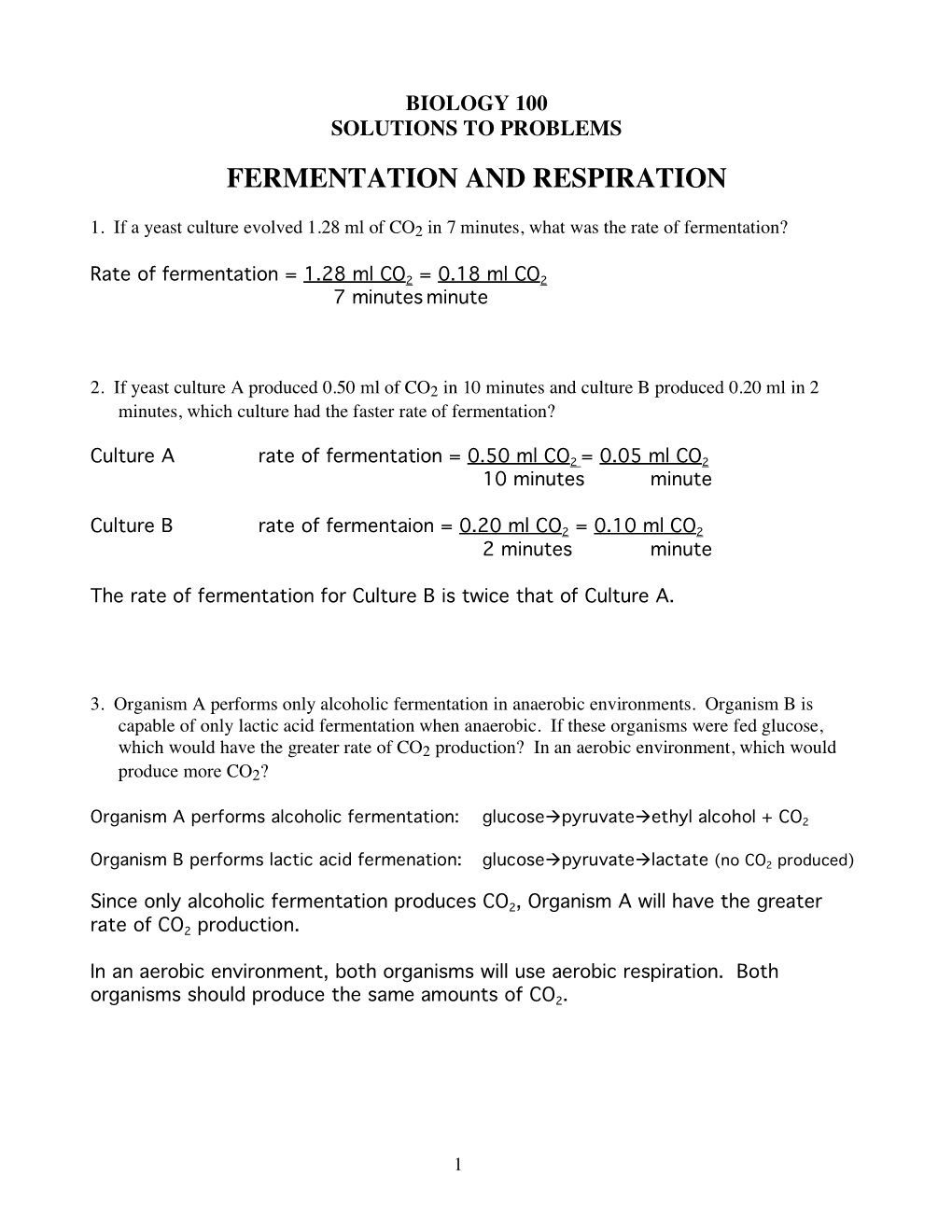 Fermentation and Respiration