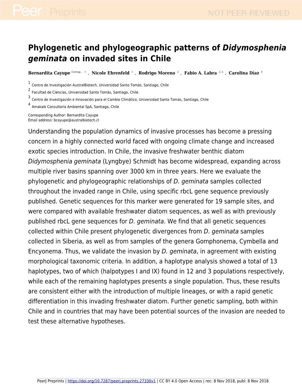 Didymosphenia Geminata[I]