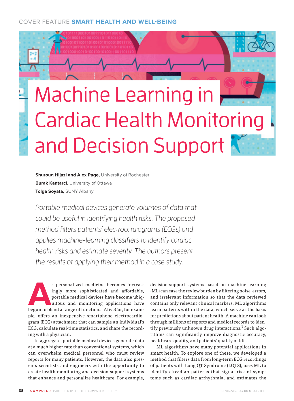 Machine Learning in Cardiac Health Monitoring and Decision Support