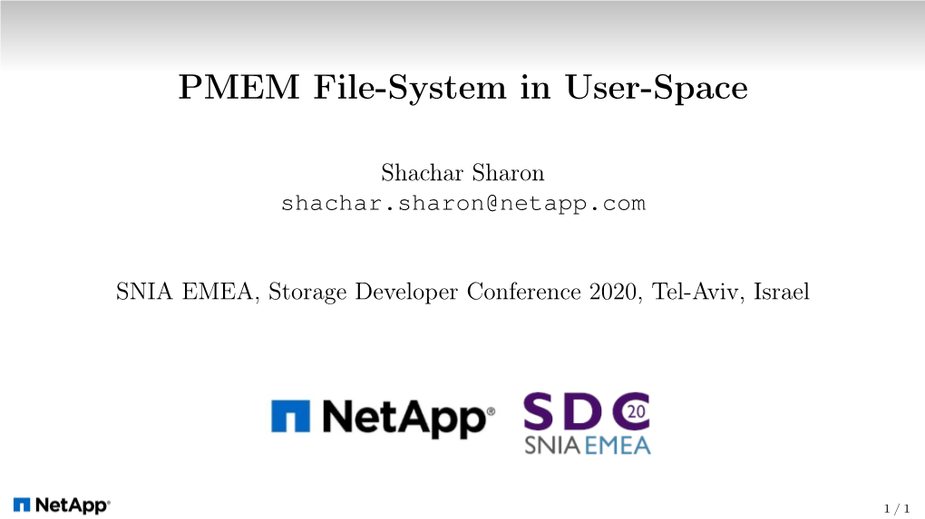 PMEM File-System in User-Space