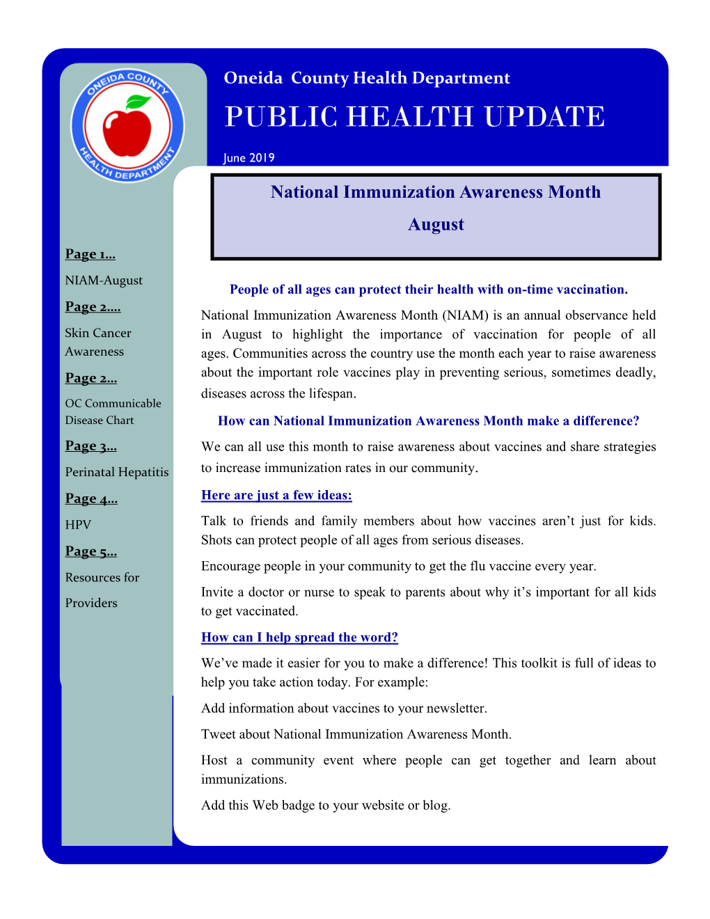 Public Health Update