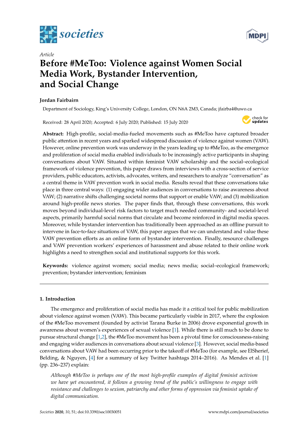 Violence Against Women Social Media Work, Bystander Intervention, and Social Change