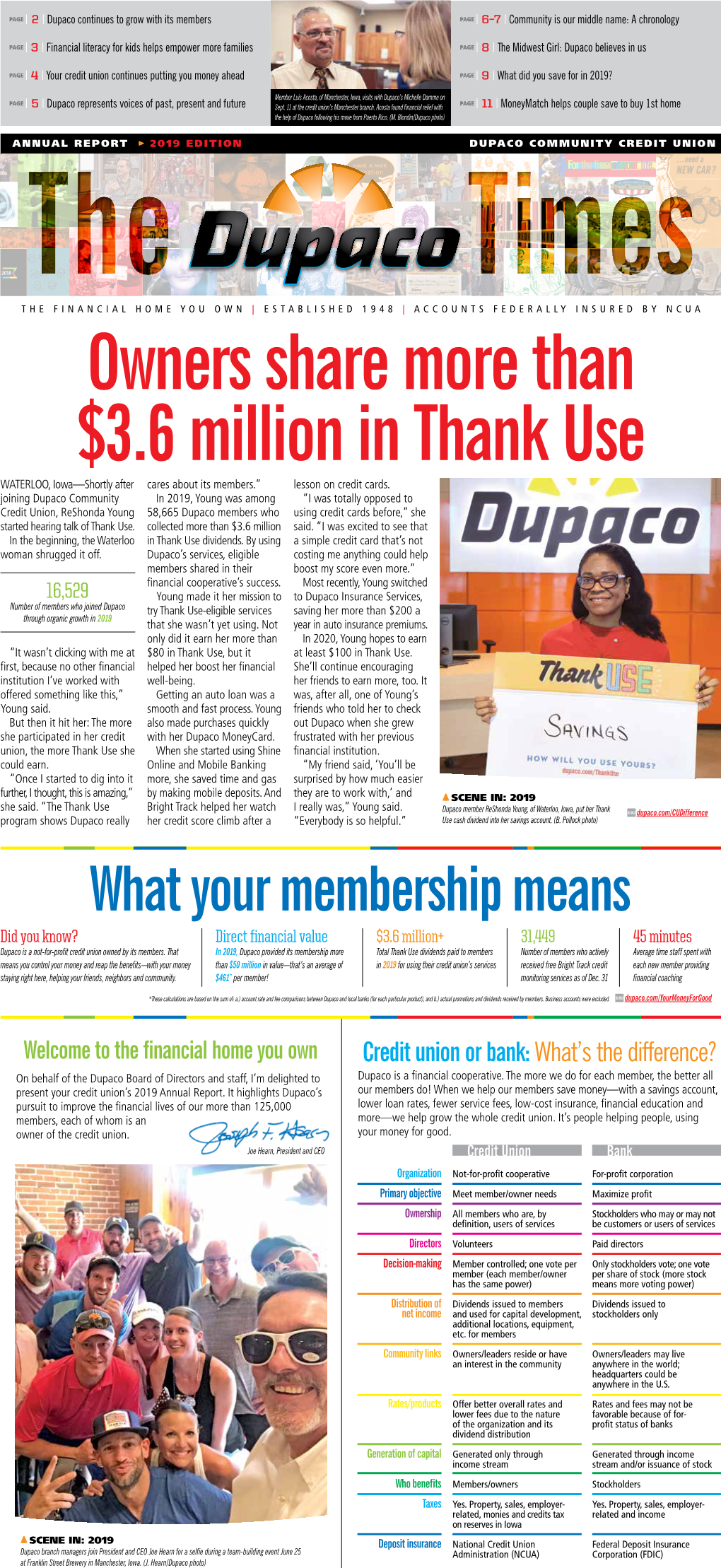 2019 Dupaco Times Annual Report