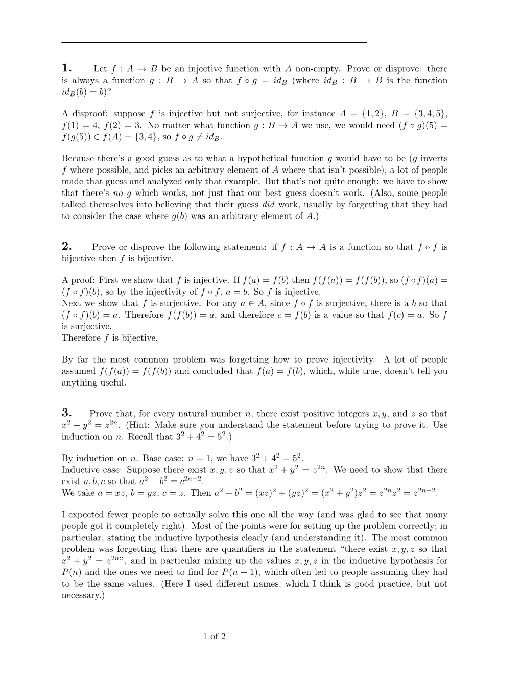 A → B Be an Injective Function with a Non-Empty. Prove Or Disprove