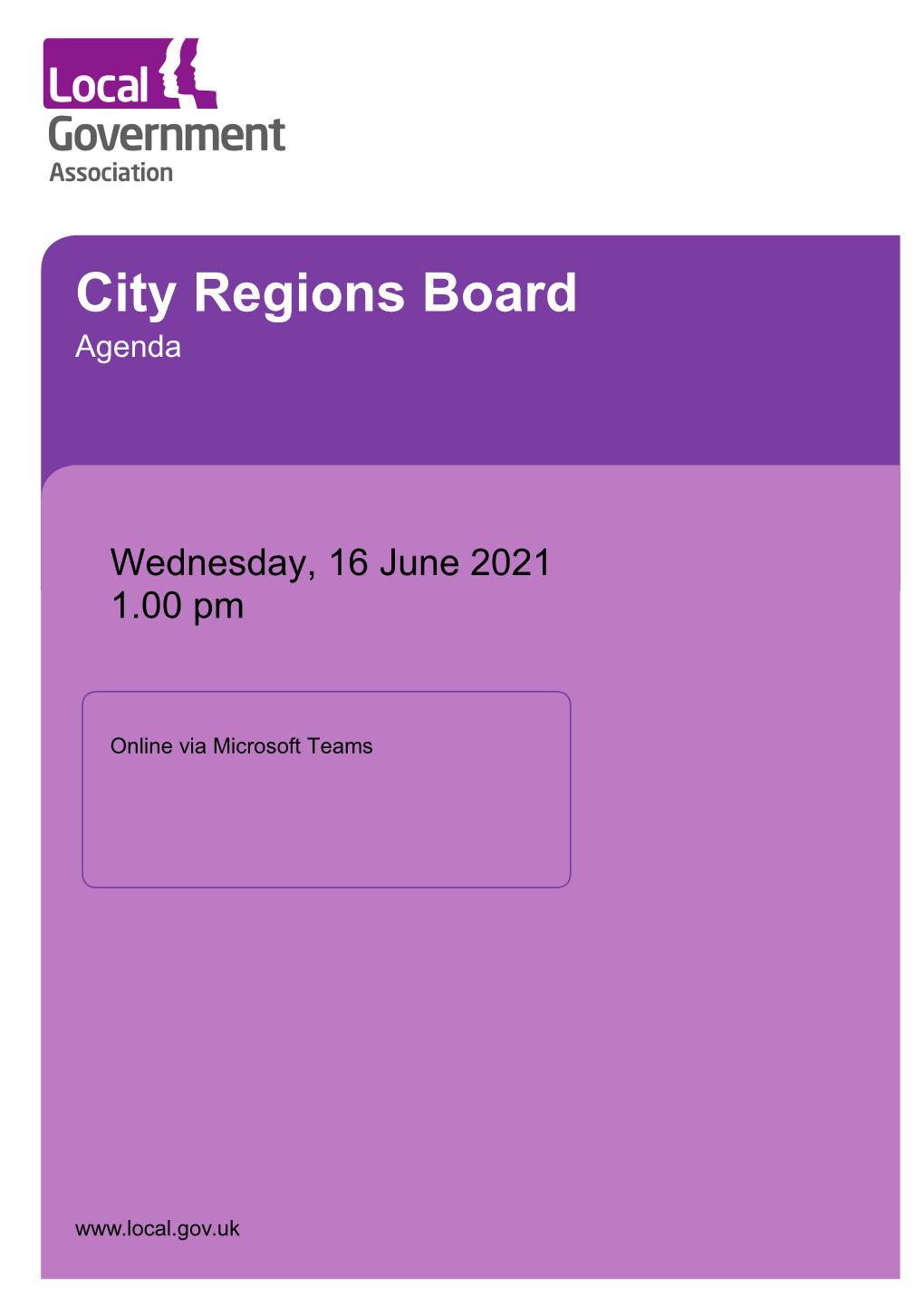 Agenda Document for City Regions Board, 16/06/2021 13:00