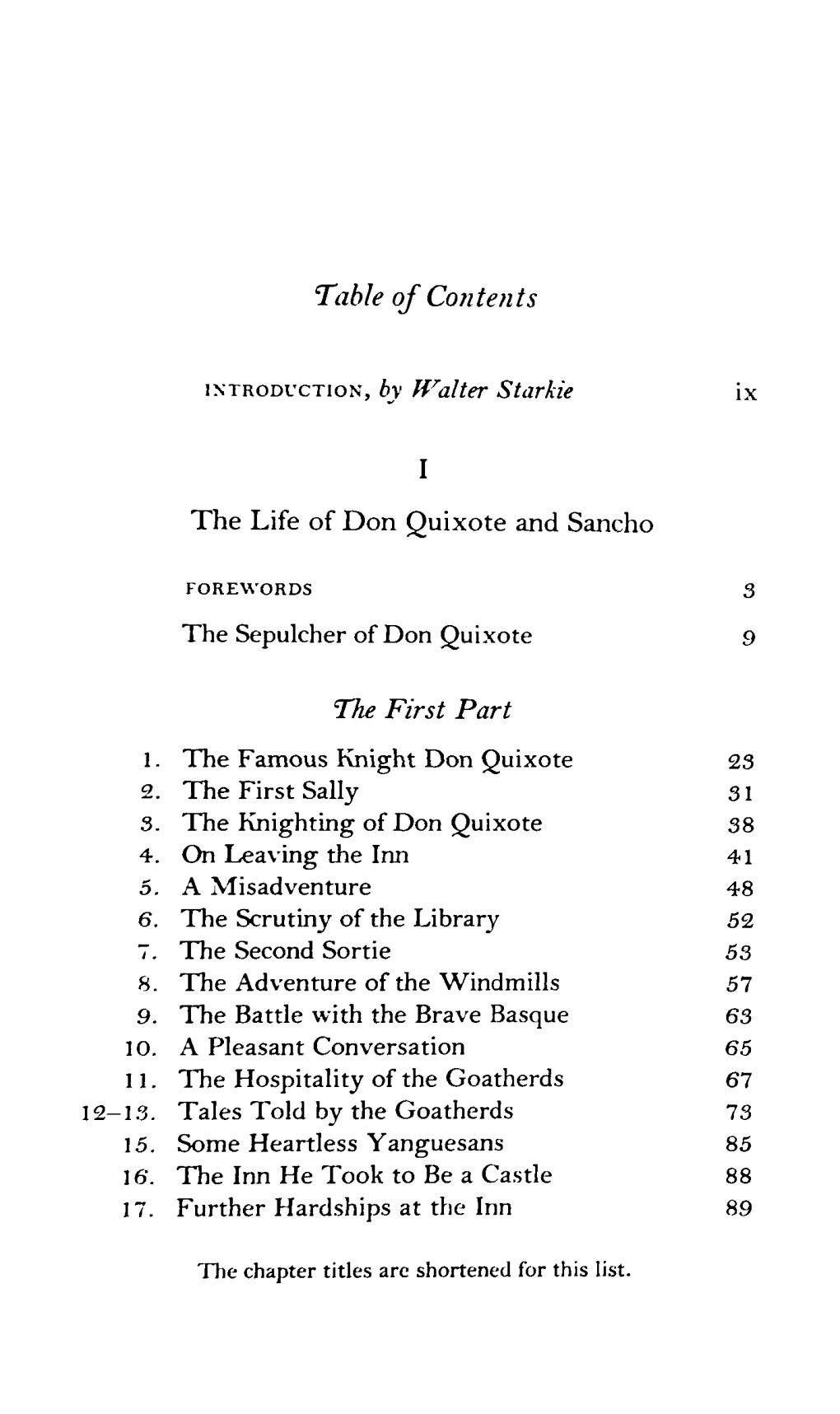 Table of Contents