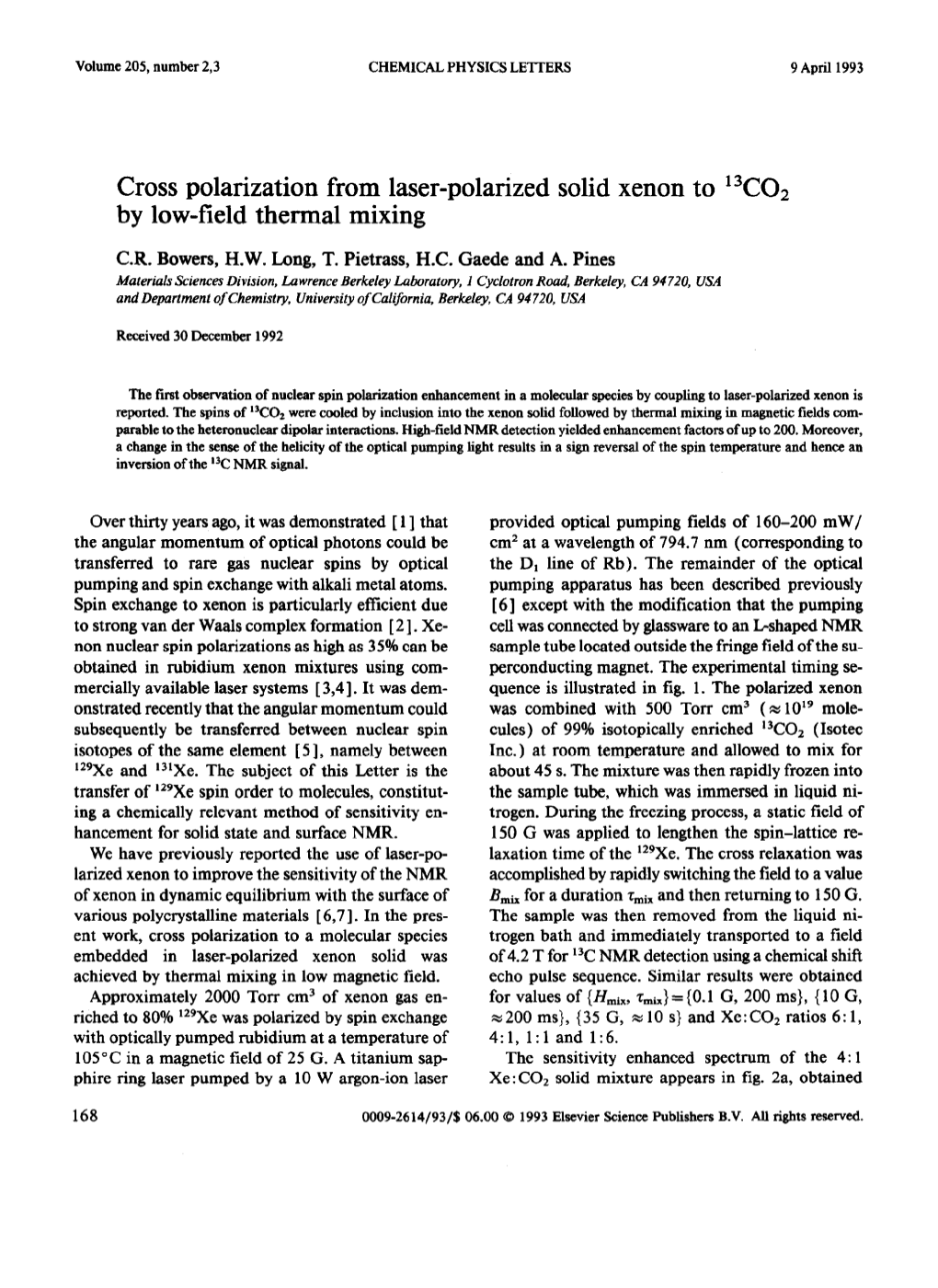 Cross Polarization from Laser-Polarized Solid Xenon to 13C02 by Low-Field Thermal Mixing