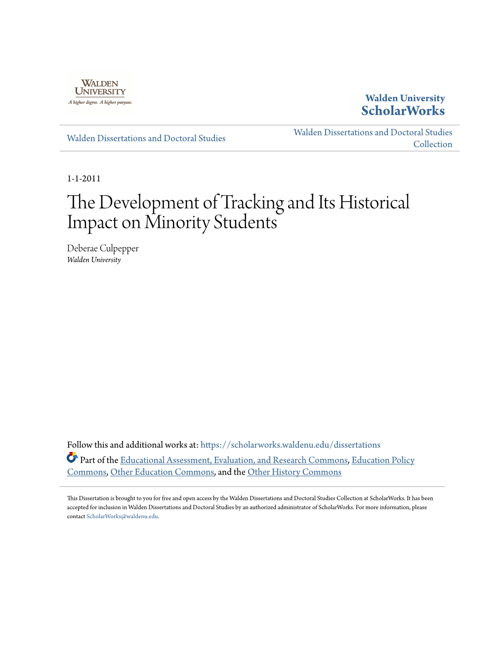 The Development of Tracking and Its Historical Impact on Minority Students