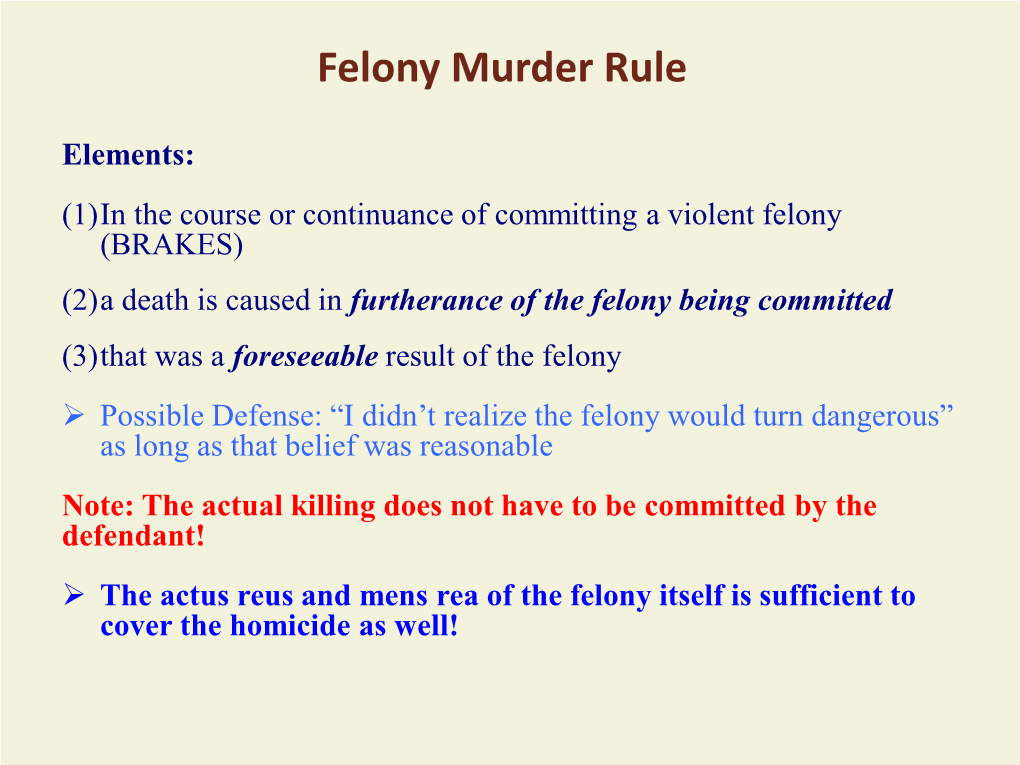 Felony Murder Rule