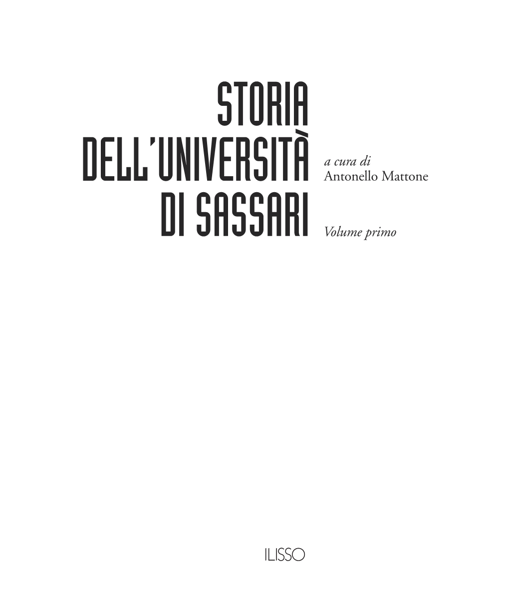 Storia Dell'universita` Di Sassari