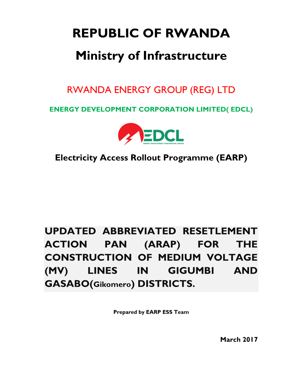 Arap for the Electrification of Gicumbi (Gasabo