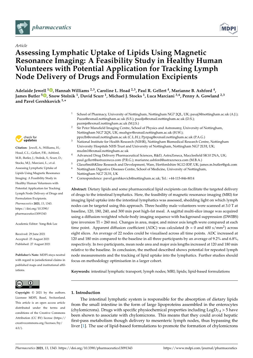 Assessing Lymphatic Uptake of Lipids Using Magnetic