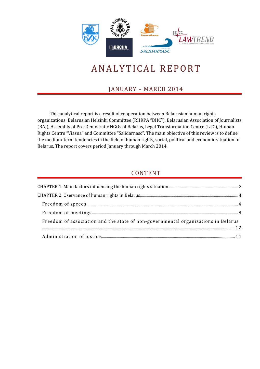 Analytical Report