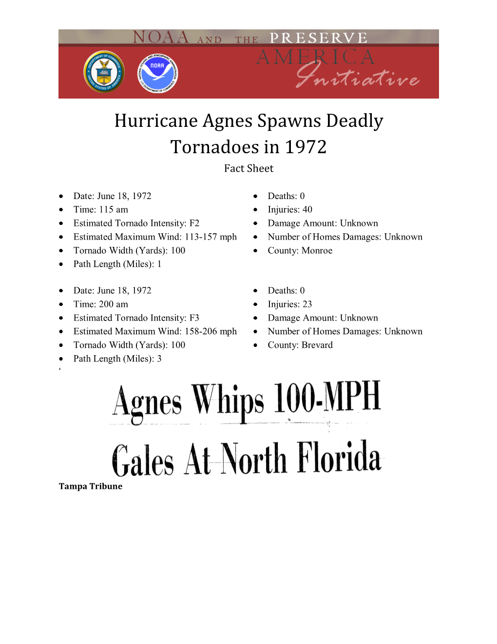 Hurricane Agnes Spawns Deadly Tornadoes in 1972