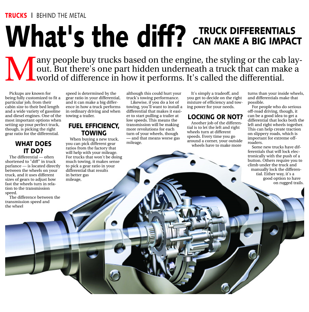 What's the Diff? TRUCK DIFFERENTIALS CAN MAKE a BIG