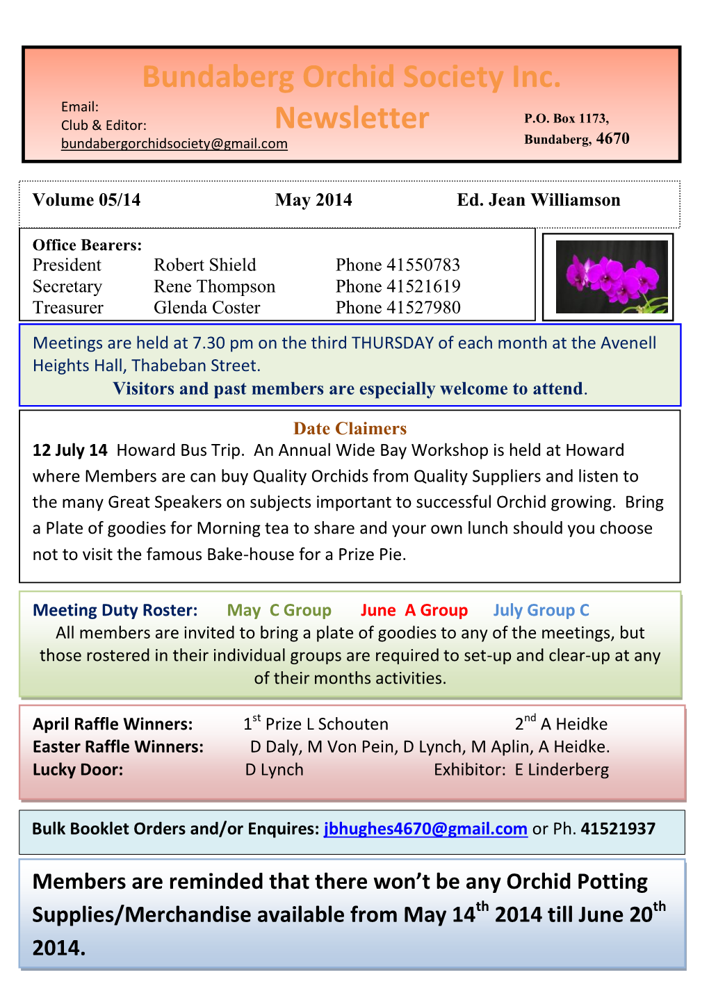 Bundaberg Orchid Society Inc. Newsletter