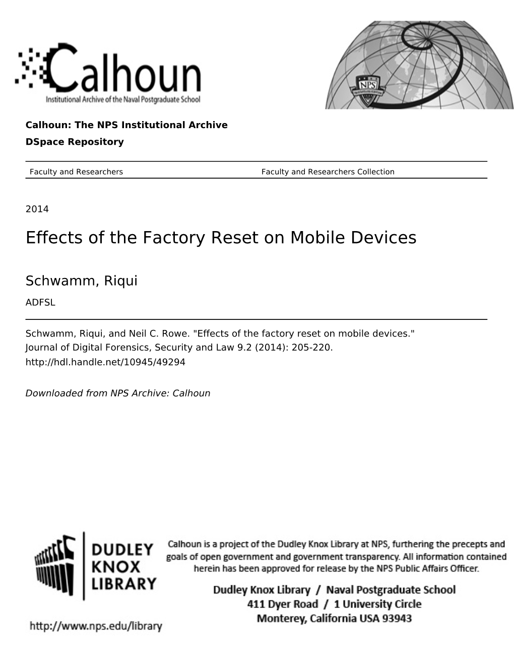 Effects of the Factory Reset on Mobile Devices