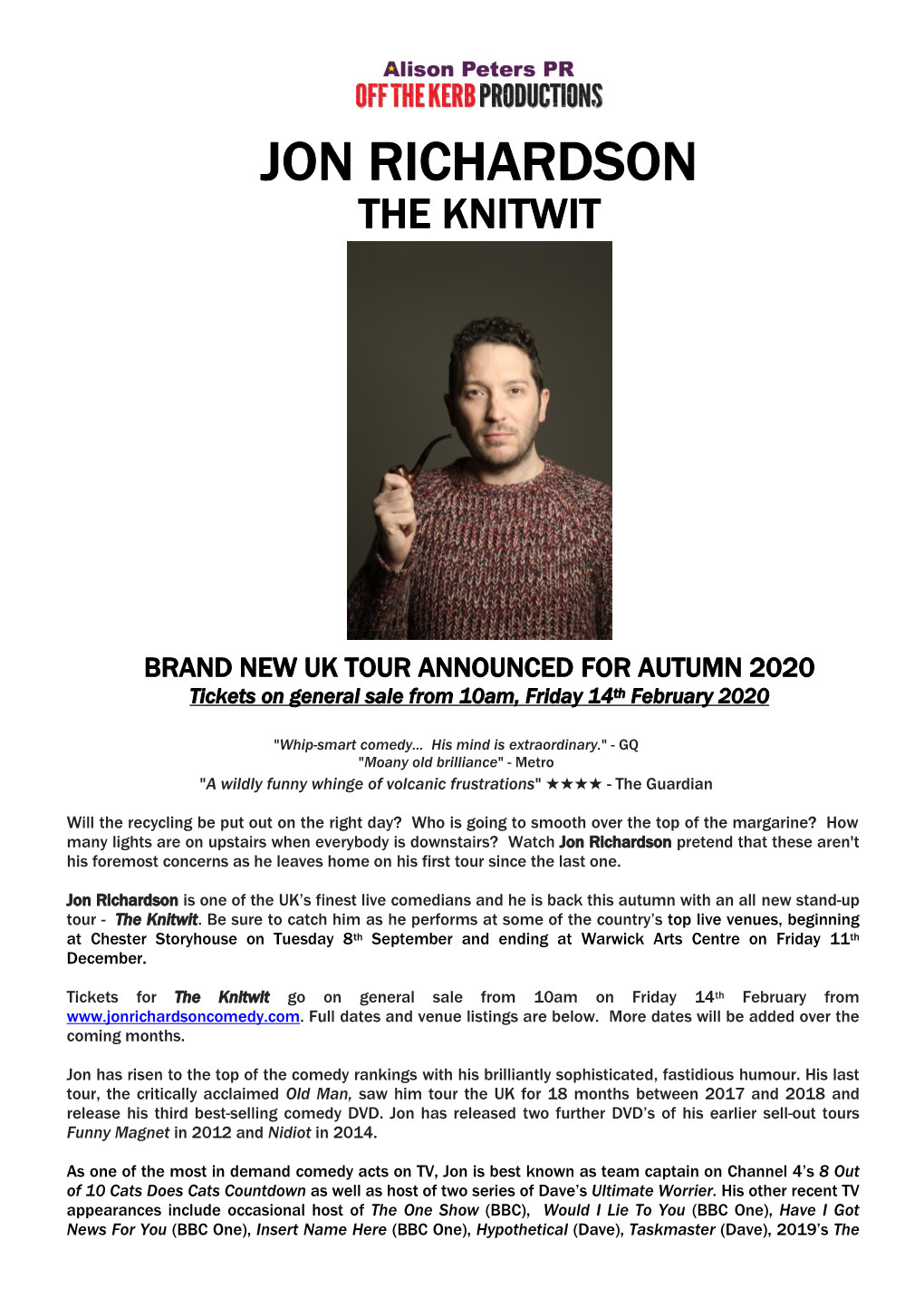 Jon Richardson the Knitwit