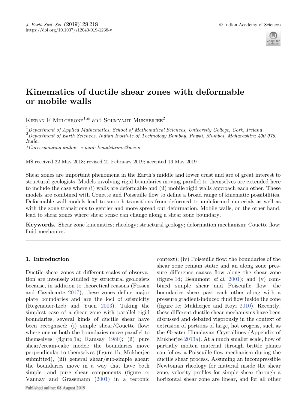 Kinematics of Ductile Shear Zones with Deformable Or Mobile Walls