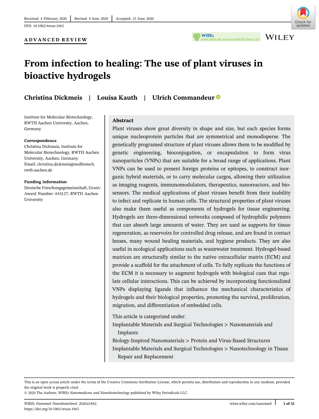 From Infection to Healing: the Use of Plant Viruses in Bioactive Hydrogels