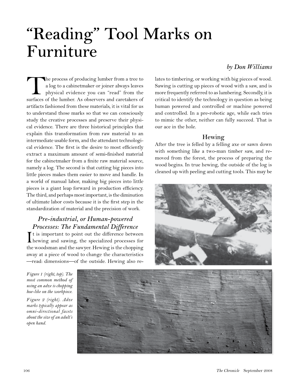 “Reading” Tool Marks on Furniture by Don Williams