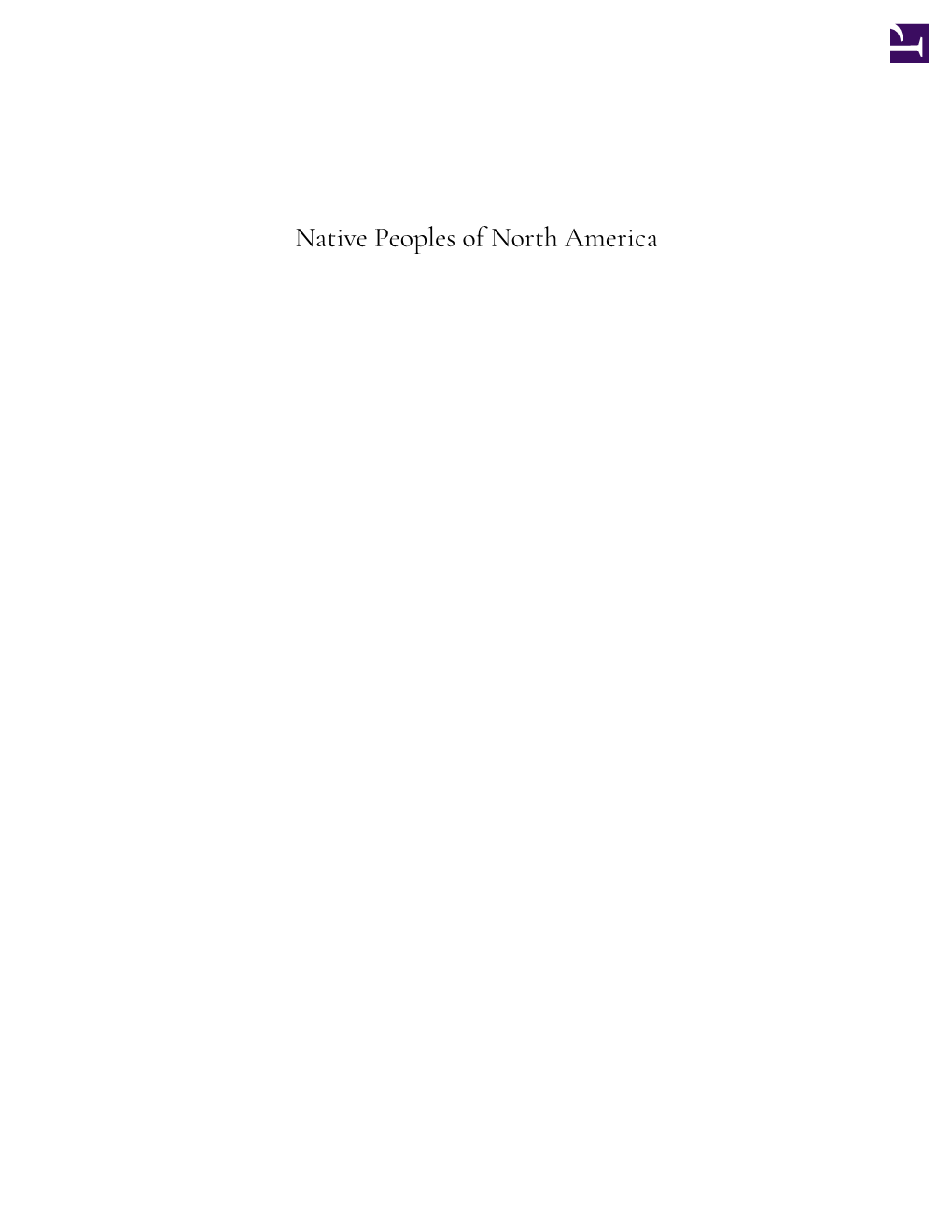 Native Peoples of North America