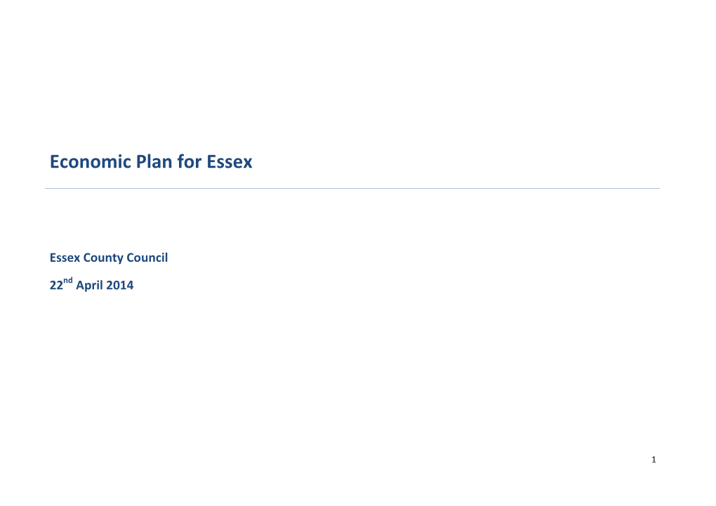 Economic Plan for Essex