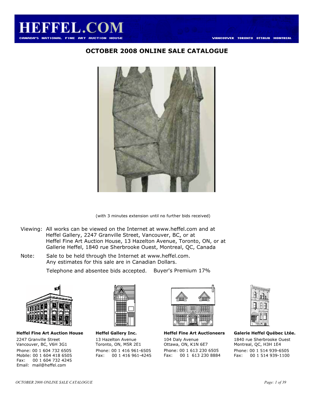 October 2008 Online Sale Catalogue