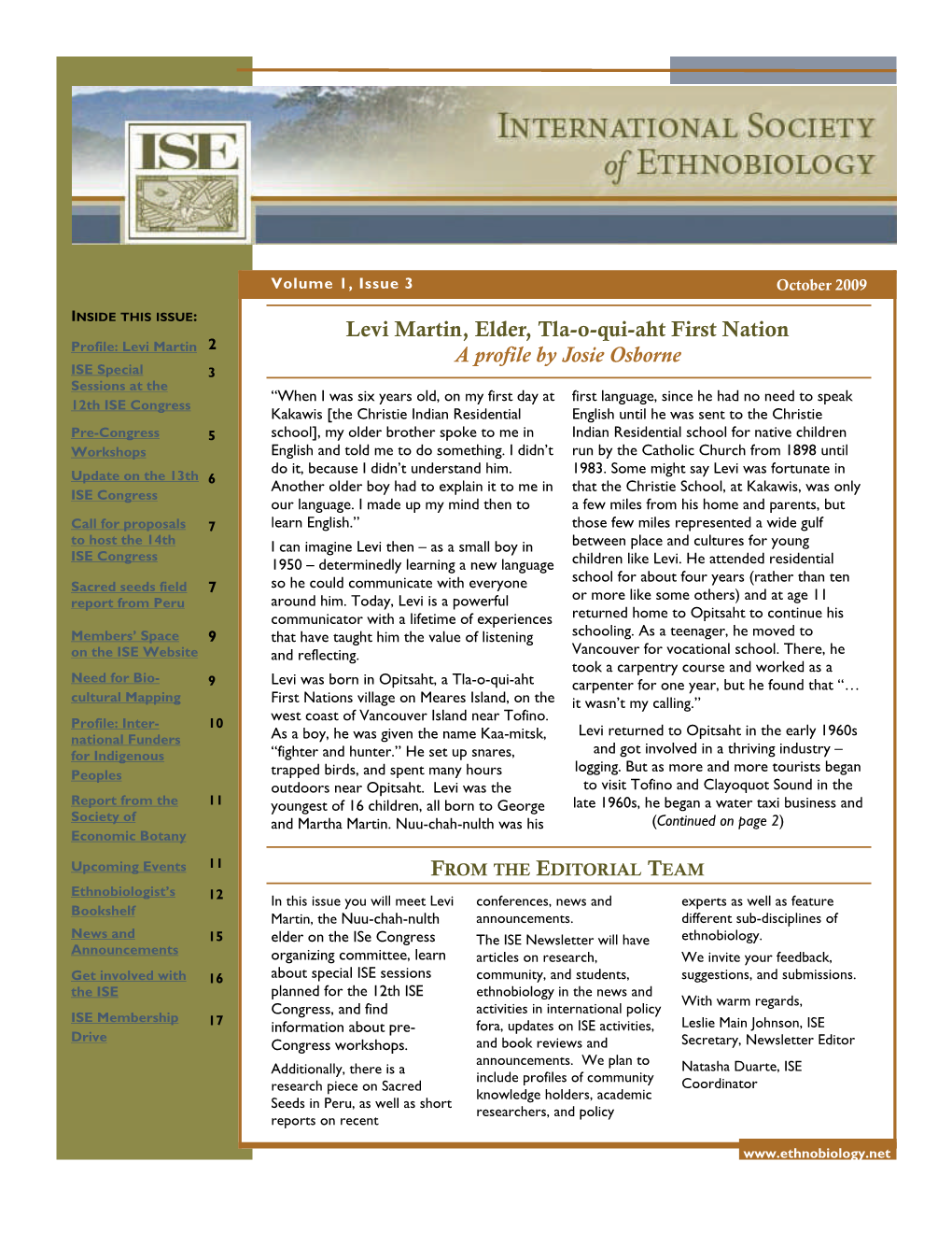 ISE Newsletter, Volume 1 Issue 3, Without Photos