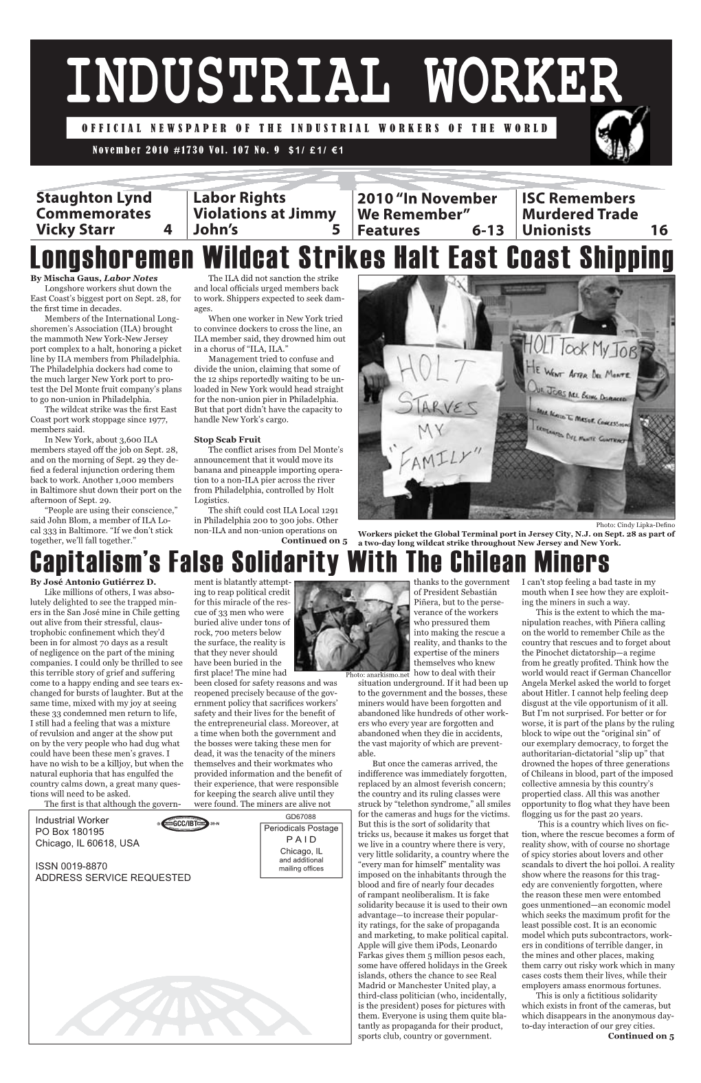 Longshoremen Wildcat Strikes Halt East Coast Shipping