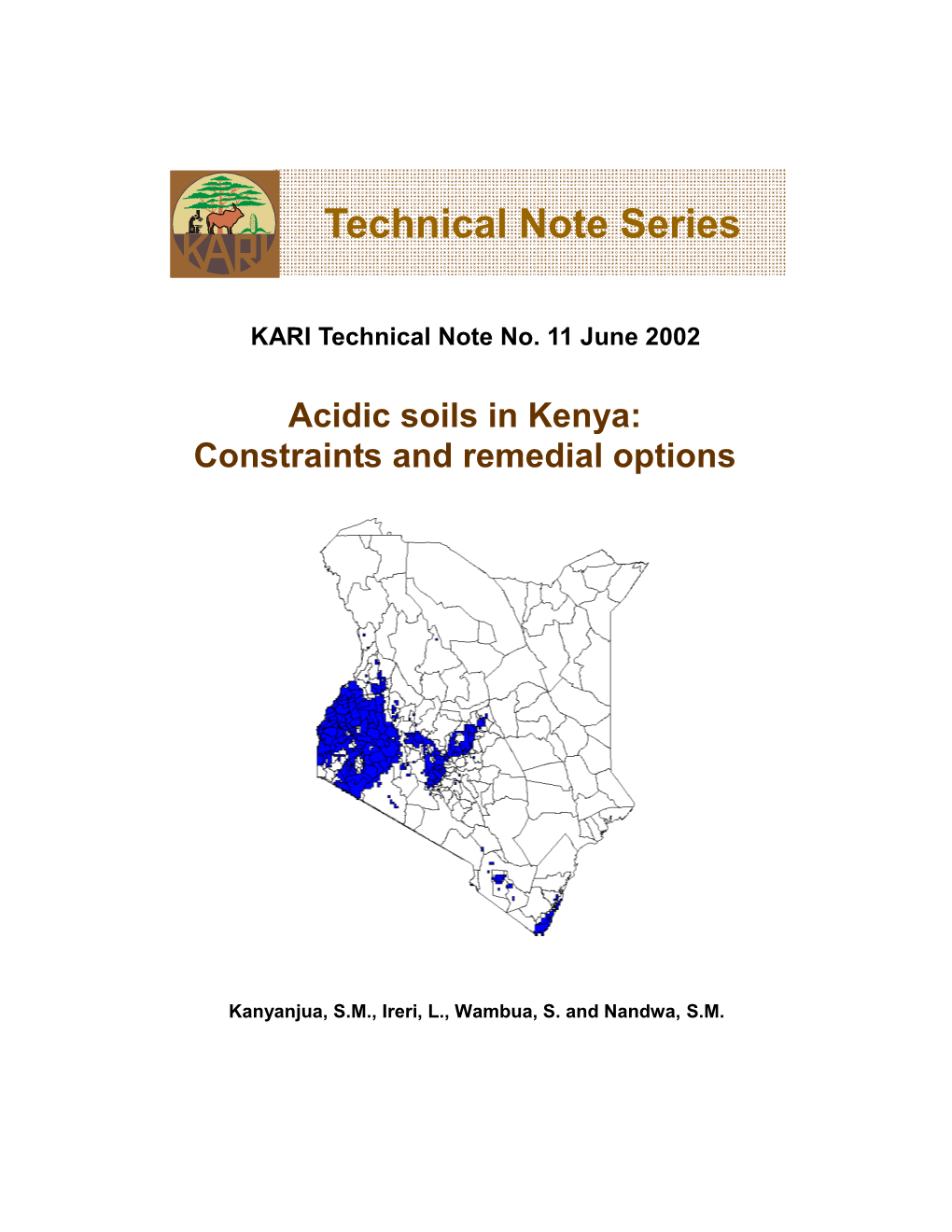 Acidic Soils in Kenya: Constraints and Remedial Options