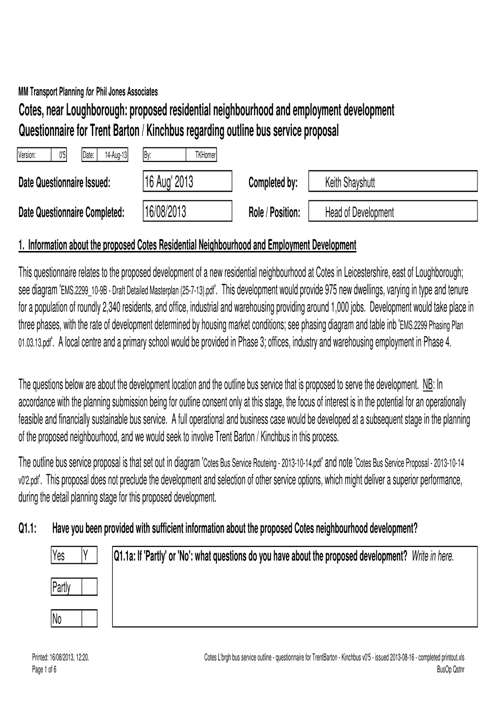 Cotes L'brgh Bus Service Outline