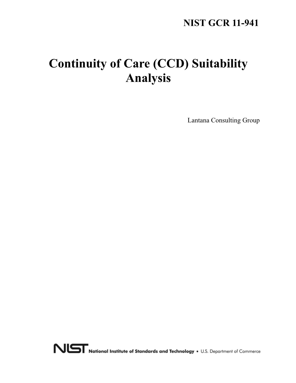 Continuity of Care (CCD) Suitability Analysis