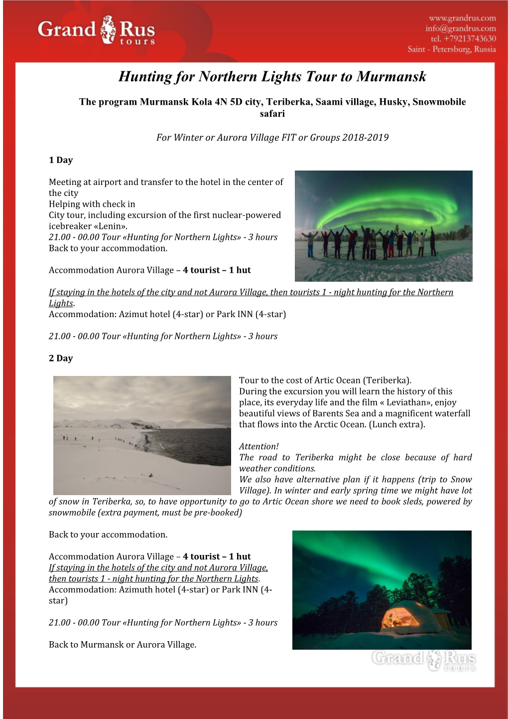 Hunting for Northern Lights Tour to Murmansk