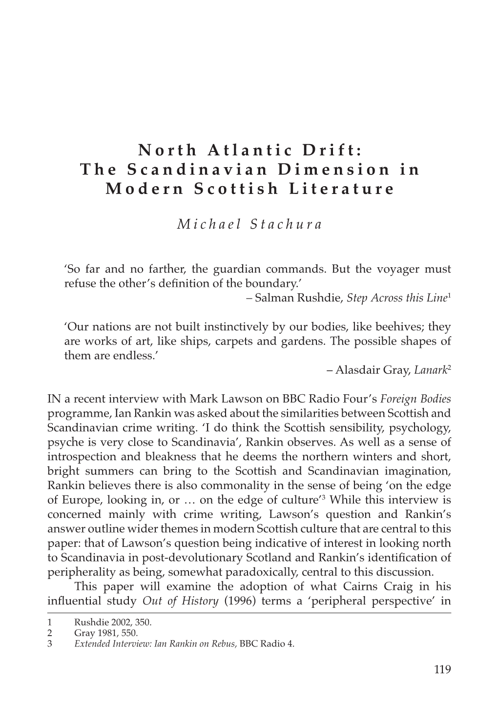 North Atlantic Drift: the Scandinavian Dimension in Modern Scottish Literature