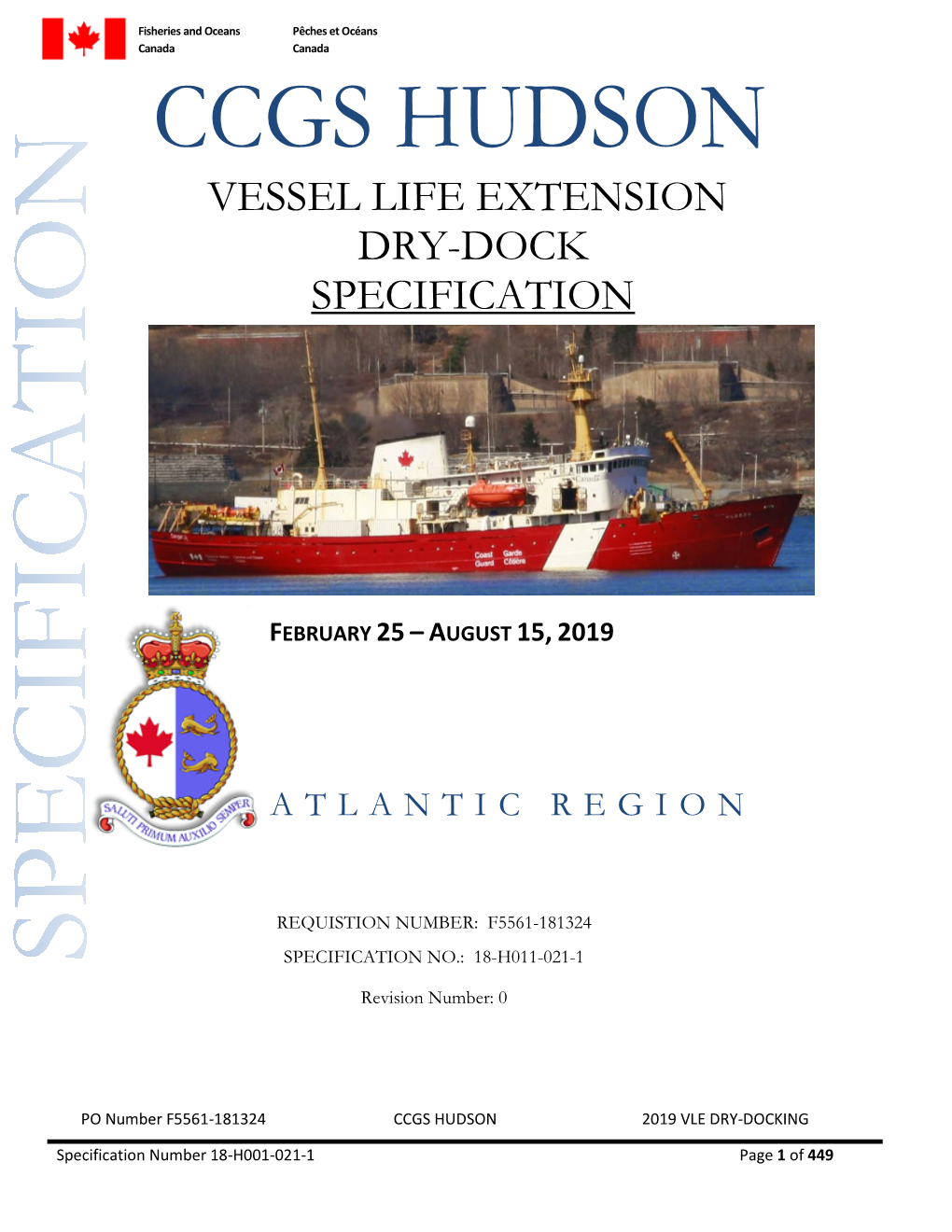 Specification Vessel Life Extension Dry-Dock