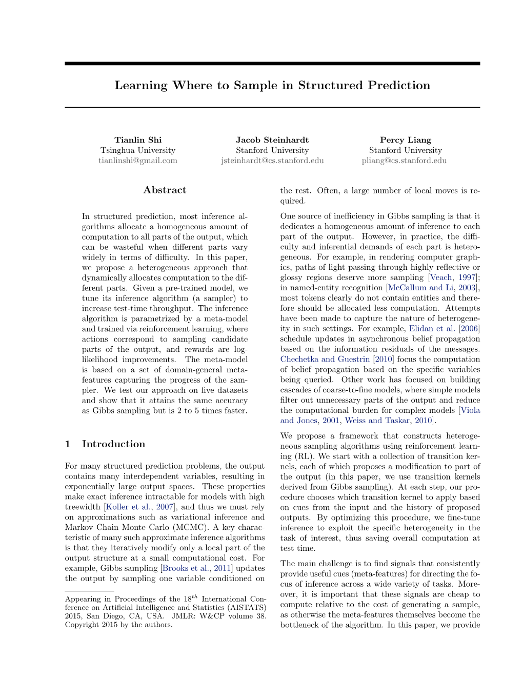 Learning Where to Sample in Structured Prediction