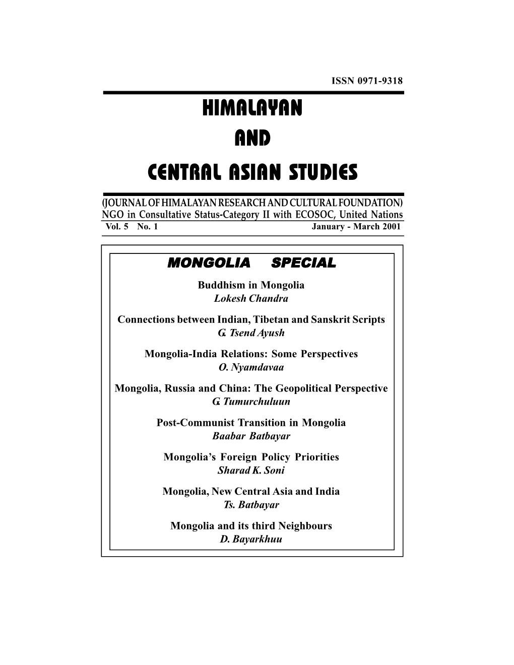 Buddhism in Mongolia Lokesh Chandra Connections Between Indian, Tibetan and Sanskrit Scripts G