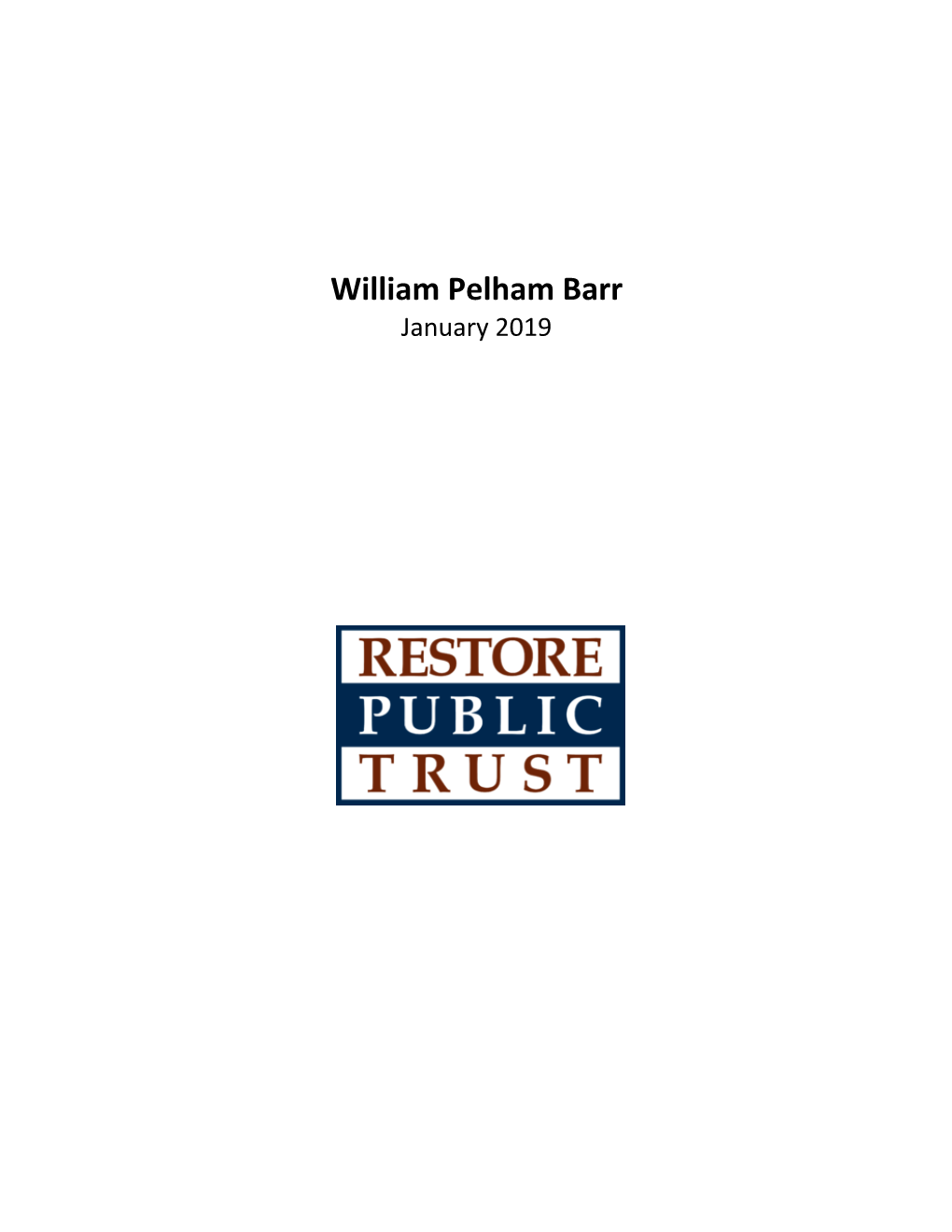 William Pelham Barr January 2019