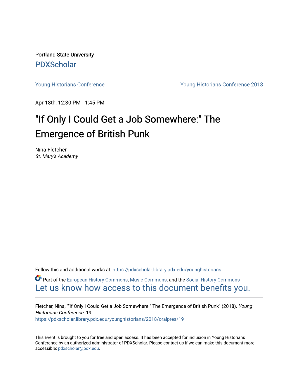 The Emergence of British Punk